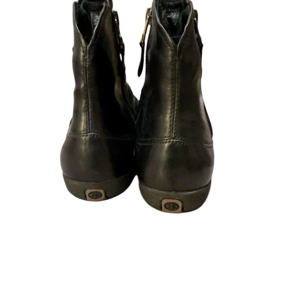 Josef Seibel Black Leather Ruched Ankle Boots | EU 36 (US 5–5.5) | NWT